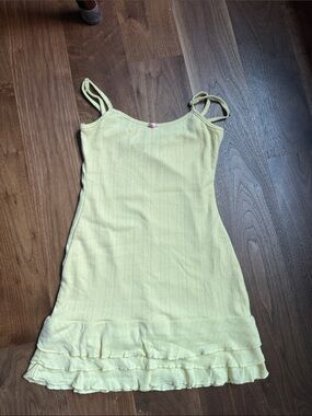 Edikted XS Yellow Ruffle-Hem Girls' Camisole Dress